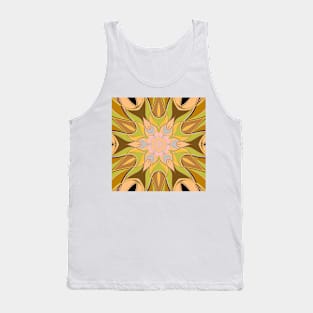 Cartoon Mandala Flower Blue Orange and Green Tank Top